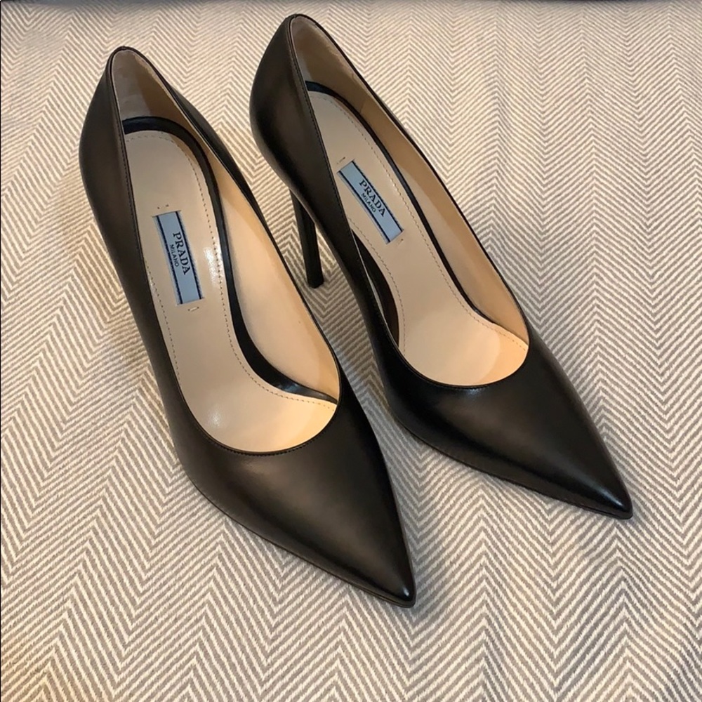 Prada Vitello Black Heels